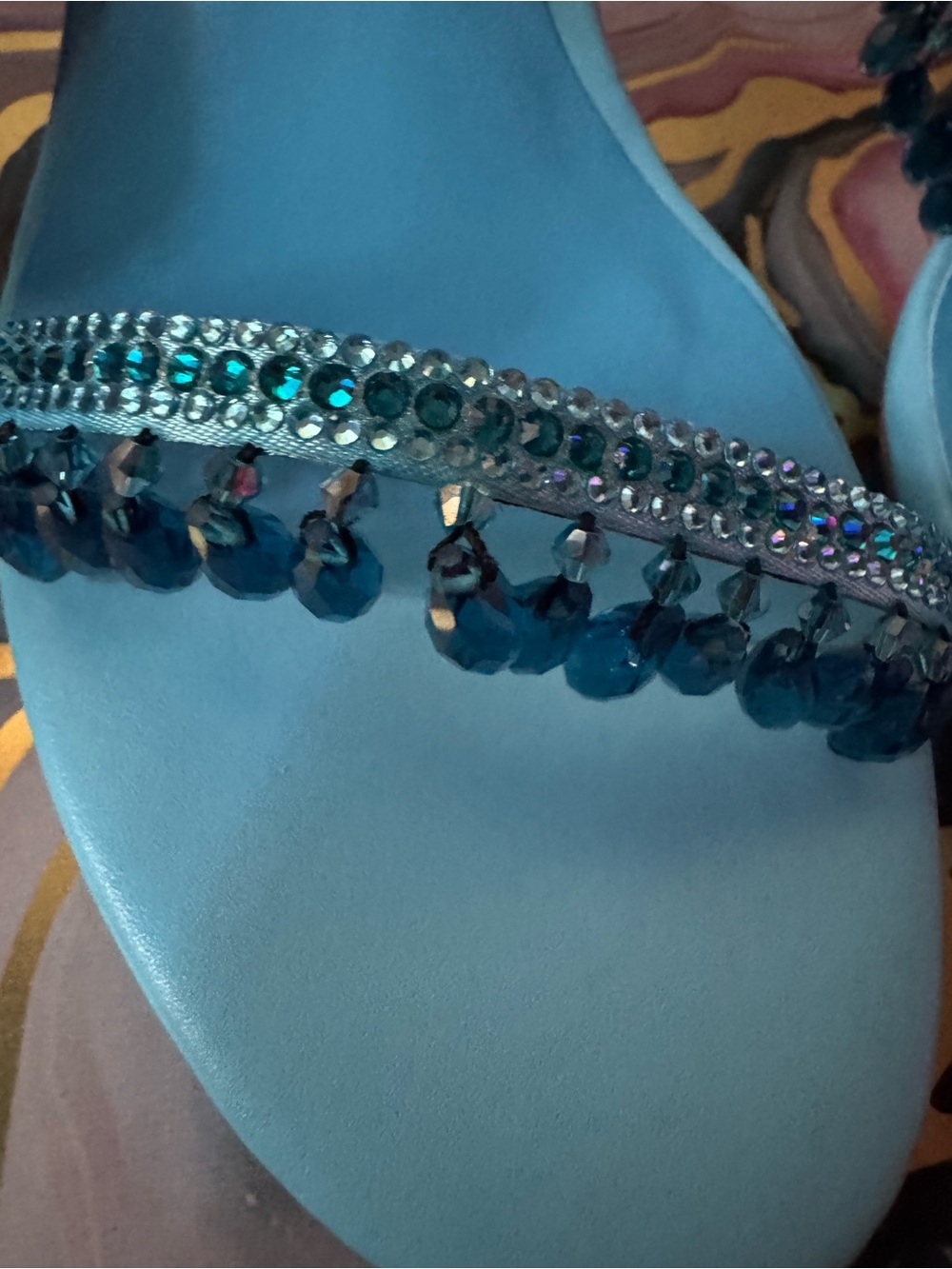 Rene Caovilla Chandlier Aquamarine Sandal - Picture 3 of 12